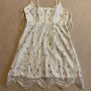 Here Comes the Sun White Sparkle Dress